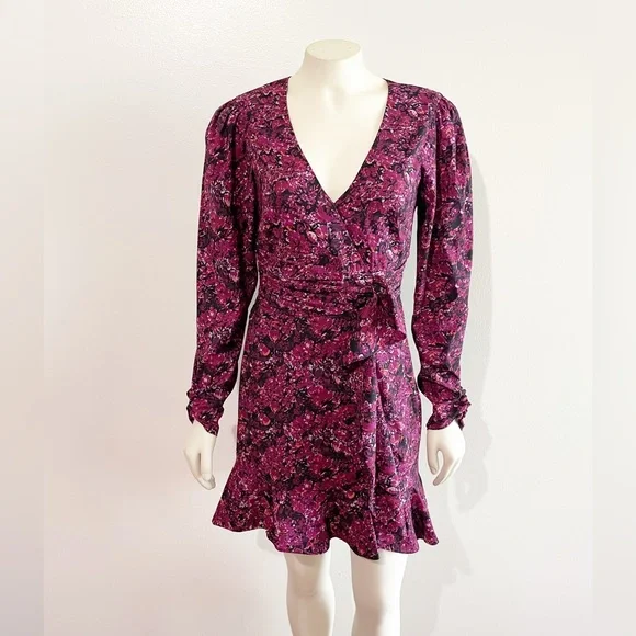 parker long sleeve silk dress PARKER LILY COMBO LONG SLEEVES SILK DRESS SIZE S NWT